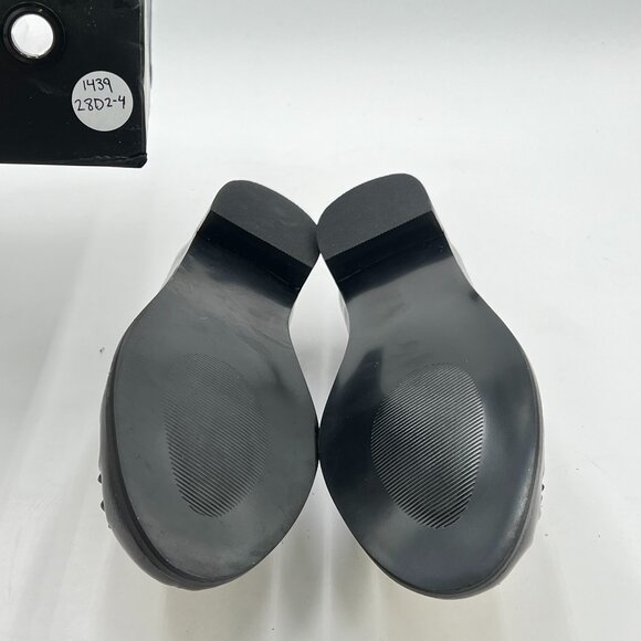 Black Women Slip On Loafer Flats Round Toe Patchwork Leather Low Heel Dress Pump - Picture 6 of 6